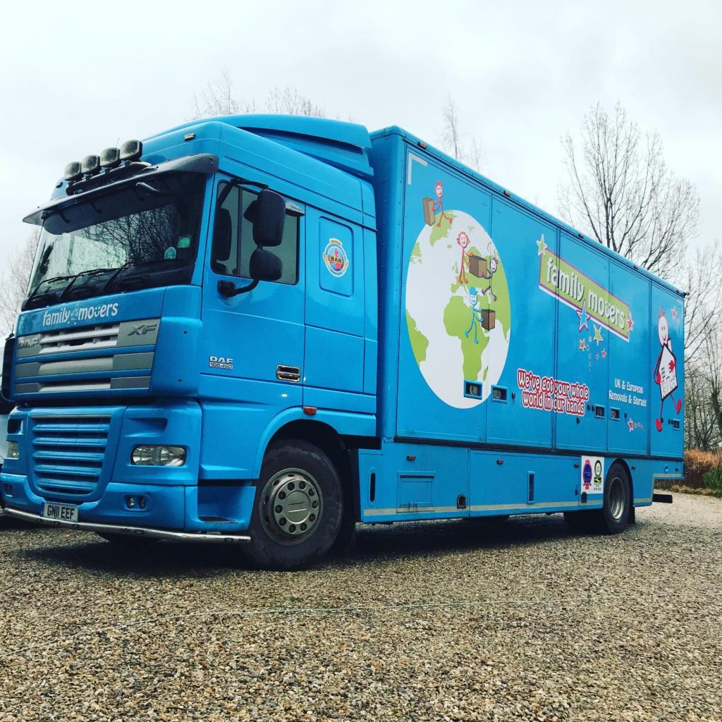 Family Movers removal lorry, ready for a home move